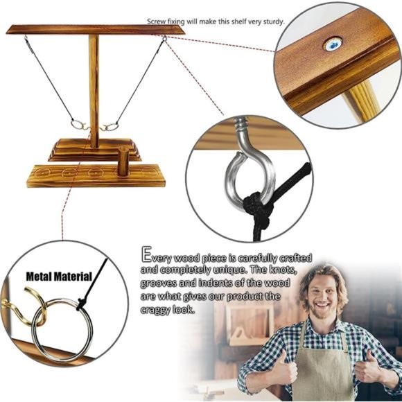 Hook and Ring Game for Adults - Hook and Ring Interactive Game with Shot Ladders - Picture 4 of 6